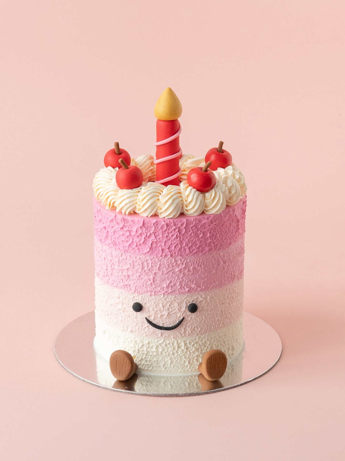 Cherry Pink Birthday Cake - vive cake boutique